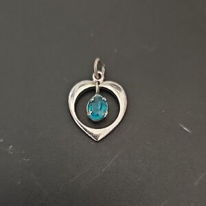 Sterling Silver Heart Pendant With December Gemstone 🎲